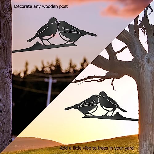 MoreTake Robin Metal Bird Ornaments, Robin Garden Ornament Decor, Metal Birds Garden Art - Image 4