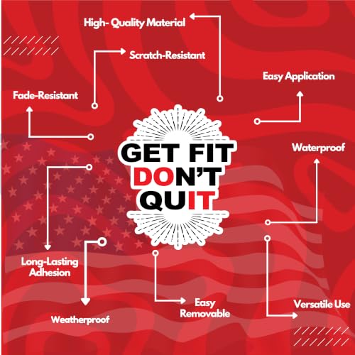 GET FIT Don’T Quit Motivational Fitness Sticker Pair (Pack of 2) – Waterproof Vinyl Die-Cut Stickers for Water Bottles, Laptop, Gym Bottle, Phone, Car, Helmet, Journal, Scrapbook & More - Image 6