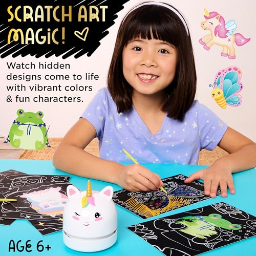 Creativity for Kids Deluxe Scratch Art Kit: Unicorn Birthday Gifts for Girls | Spring Crafts | Rainbow Scratch Art | Arts and Crafts for Kids | Kids Activities with Vacuum (Ages 6+) by Creativity for Kids - Image 2