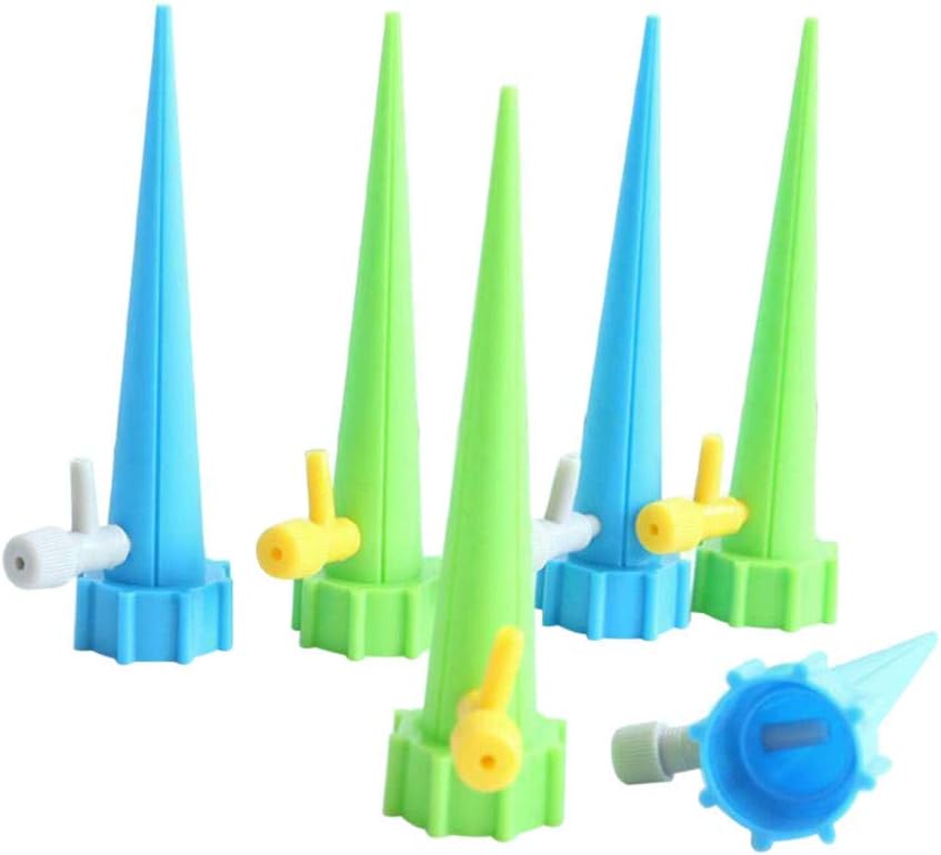 6pc automatic watering adjustable drip irrigation equipment, holiday potted plants watering spike automatic watering system, with control valve switch