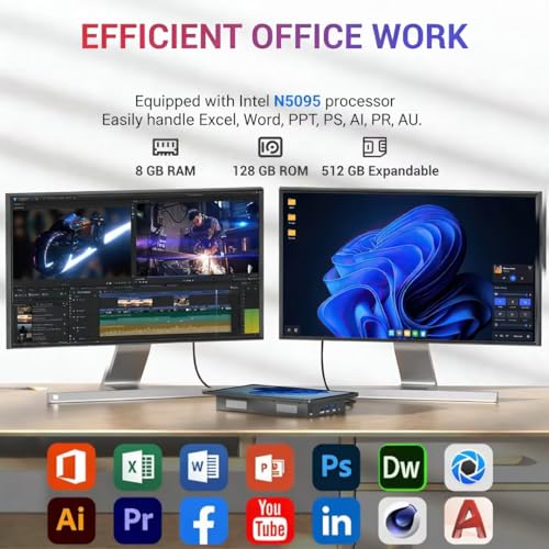 Image of Pinxnova Industrial Touchscreen Panel PC, 11.6 Inch, Windows 11, N5100 CPU, 8GB RAM, Dual RS232, Dual HDMI 4K, WiFi 6 BT 5.2, for HMI, Factory, Kiosk, POS