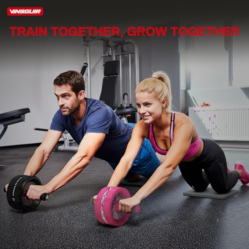 VINSGUIR Ab Roller Wheel, Abs & Core Workout Equipment for Home Gym with Knee Pad Accessories, Abdominal Wheel for Full-body Strength Training