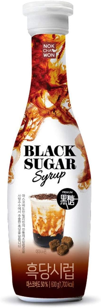 [Nokchawon] Cafe Base Syrup for Tea, Easy to Make at Home, Black Sugar Syrup for Tea, Easy to Use, Tube Type, Mascovado 50%, Easy to Make Black Sugar Latte,(Black Sugar)(1-Pack)