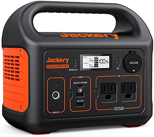 jackery explorer 300 portable power station front view