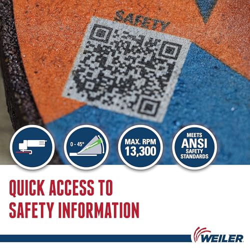 Image of Weiler 58070 4-1 /2 inch x 1 /4 inch Tiger Zirc Type 27 Grinding Wheel, Z24T, 5 /8 inch-11 inch UNC Nut (Pack of 10)