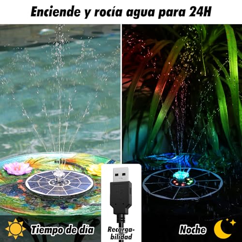 AISITIN-65W-Fuente-Solar-con-Mando-a-Distancia-Fuente-Jardin-Exterior-Bomba-de-Piscina-con-BateriaDiferentes-Bombas-de-Agua-de-Boquilla-para-Jardin-Estanque-Bano-de-Pajaros-DIY-Paisaje-Acuatico