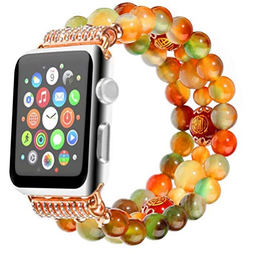 Dreams Mall Iwatch Band Compatible Apple Watch 38mm, Fashion Beaded Stone Strap Replacement Bracelet Wristband iWatch Series 1,2,3,4