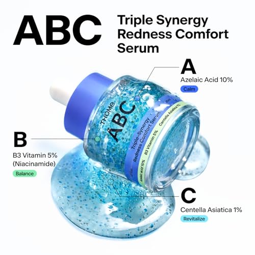 Image of THOME ABC Serum - Azelaic Acid 10% + Niacinamide 5% + Centella Asiatica 1% Triple Synergy Mechanism, Redness Comfort Serum for Dark Spots, Excess Oil & Uneven Texture, Korean Skincare, 1.01 fl oz.