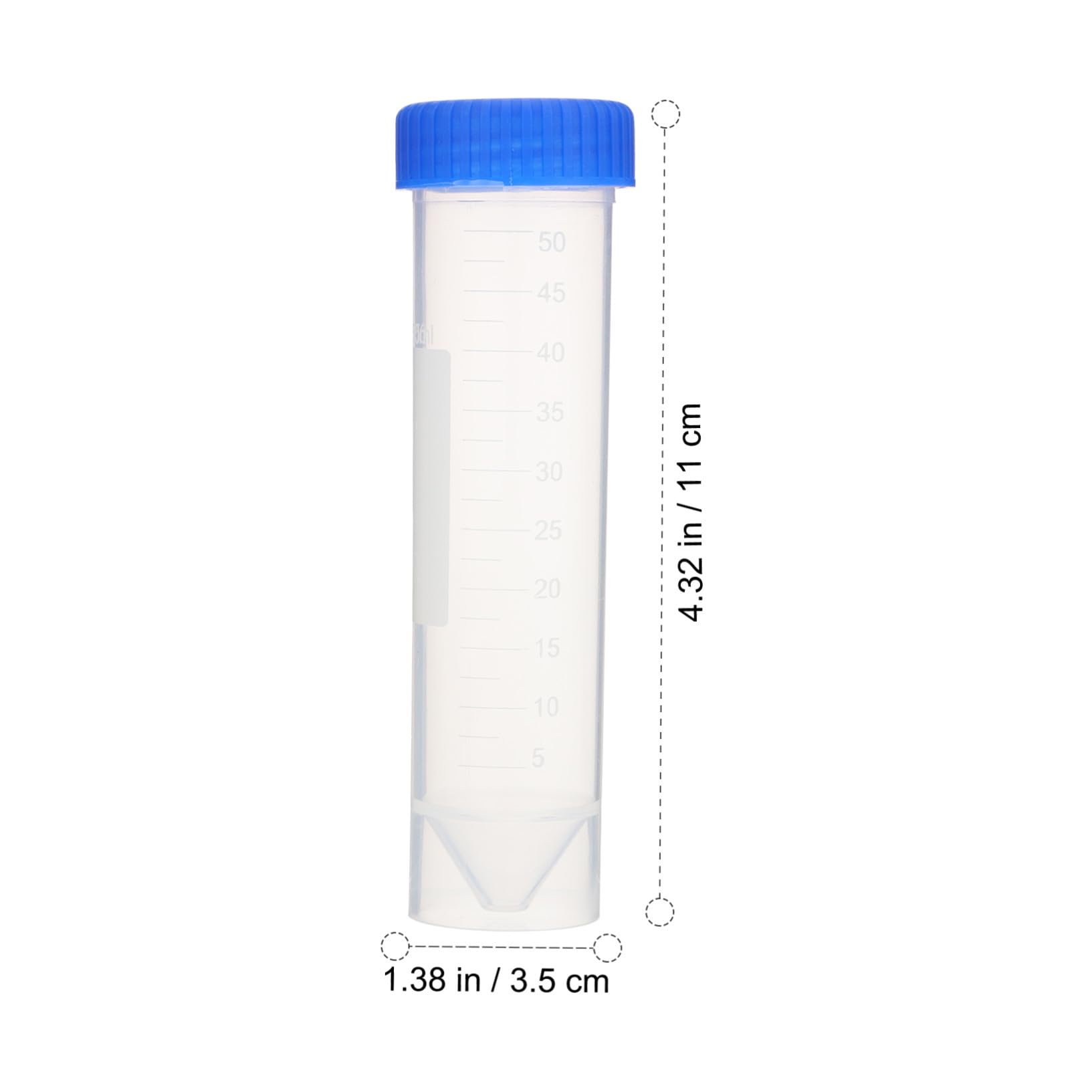 50 Provette Centrifuga in Plastica da 50ml per Analisi Biologiche, Trasparenza Ultra Alta Scala Graduata Chiara, Tappo a Vite, Autostanti per Campioni da Colore Casuale