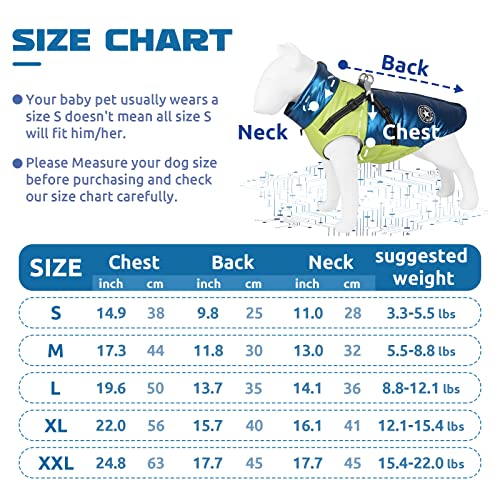 Baejmjk Dog Reflective Winter Coat With Harness Warm Cold Weather Jacket For Small Medium Dogs Zip Up Turtleneck Puppy Vest With D-Ring Waterproof Windproof Dog Winter Clothes(Blue，2X-Large) #TOP2
