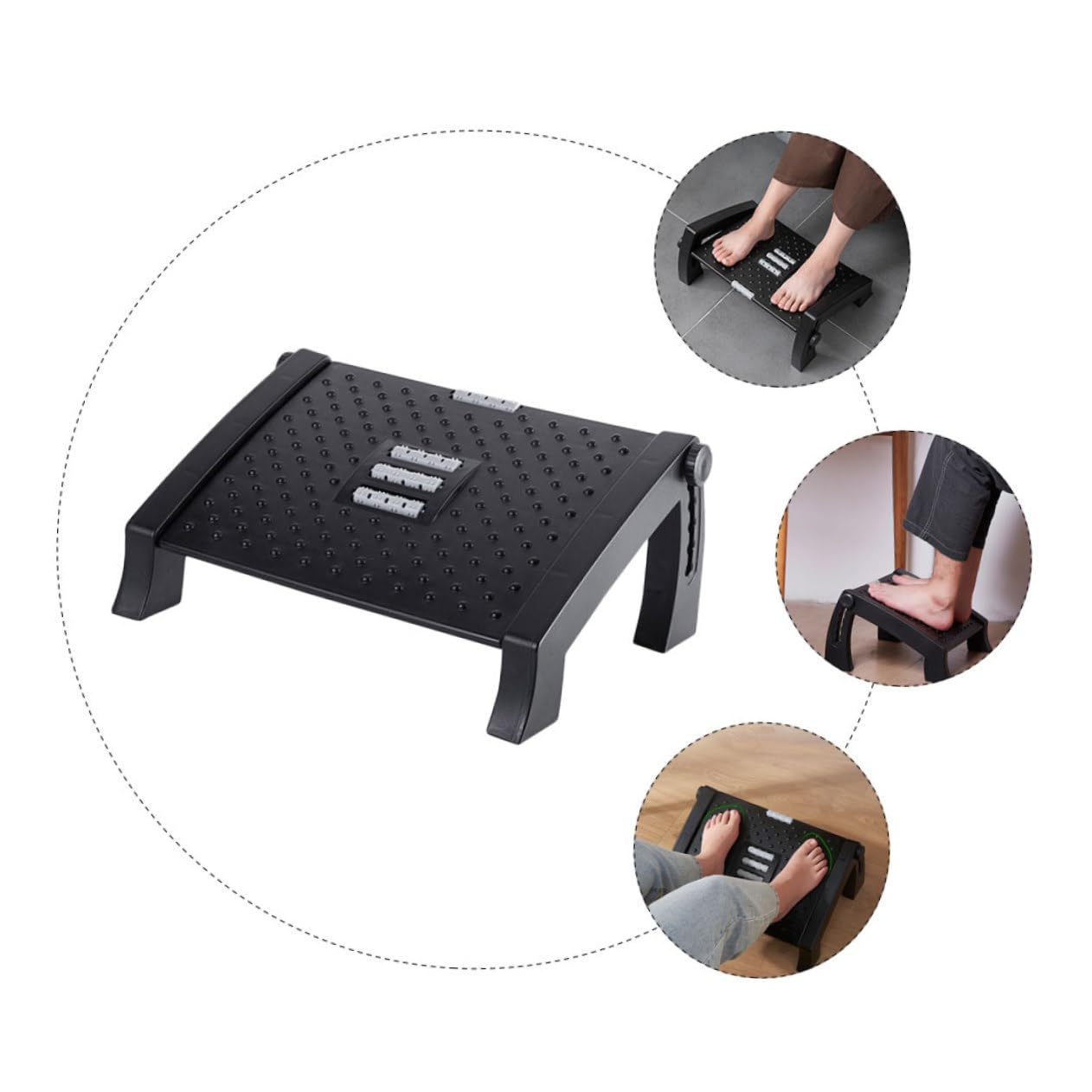 FRCOLOR 1pezzi Sgabello Per Pedicure Regolabile Supporto Comodo Per Piedi Da Salone o Uso Domestico Superficie Massaggianti Antiscivolo Adatto Per Manicure e Massaggi