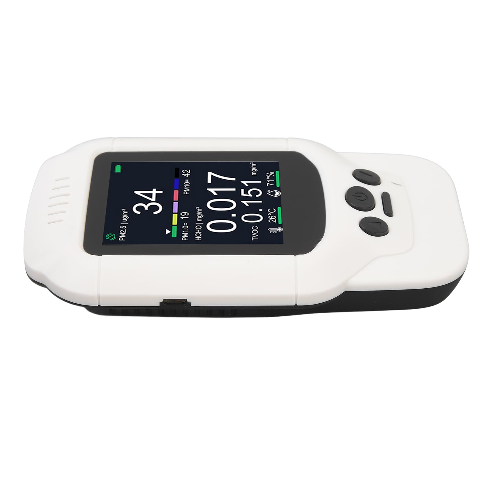 Versatile Indicatore di qualità Dell'aria Interna con Sensore di umidità della Temperatura, Display LCD 2,8 Pollici, Batteria Ricaricabile