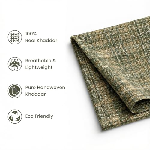 Image of Cotton Fabric Material for Men and Women (5 Meter, Dark Mehandi), Solid