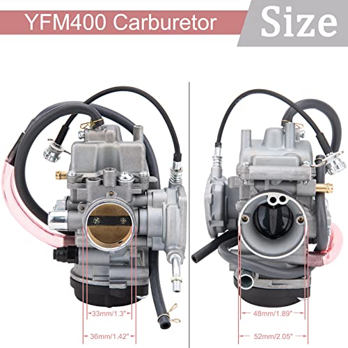 Yfm400 Carburetor Compatible With Atv Yamaha 2000-2006 Kodiak 400 Yfm400 & Big Bear 400, 2004-2006 Bruin 350, 2006-2009 Wolverine 350, 2007-2011 Grizzly 350 450, 2007-2010 Wolverine 450 #TOP2