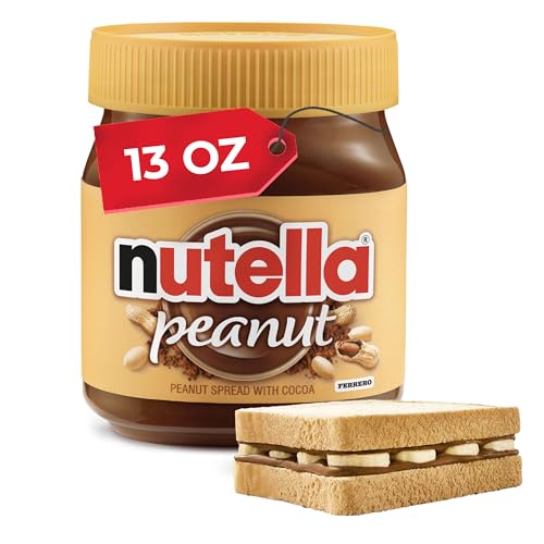 Image of Nutella Peanut Spread With Cocoa, Smooth and Creamy, for Afternoon Snacking, Family Gifts, Unique Snacks, 13 oz