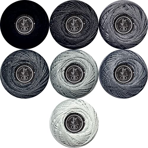 Image of Soft 7 Colors Classic Crochet Thread 7 Pack,100% Cotton (Tin Color-414-5200)