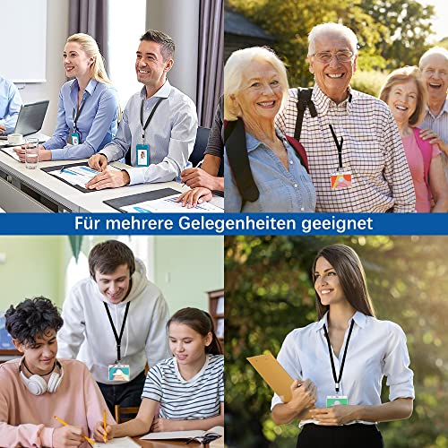 hoinya 12 Stück Schlüsselband Lanyard Schwarz Schlüsselbänder Nylon Umhängeband mit Metall Swivel Karabinerhaken Haken für Schlüssel, Handy, Brieftaschen und Ausweishalter