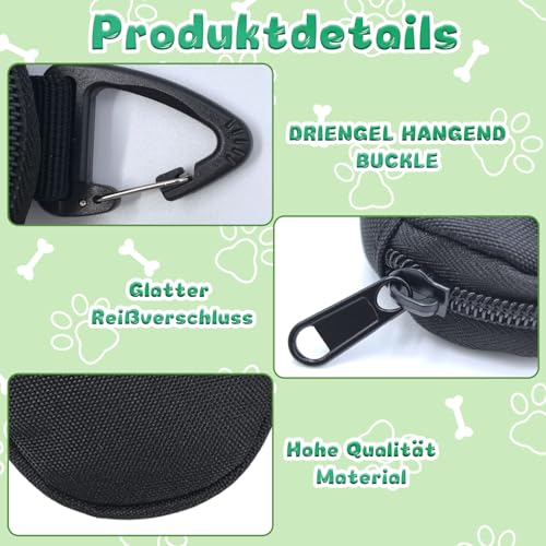 3er Set Leckerlitasche für Hunde – wasserdichte Hundeleckerli Tasche mit Karabiner, Futterbeutel Hundetraining, Kleine Leckerlibeutel für Hunde, Futtertasche Hund zum Training und Erziehung