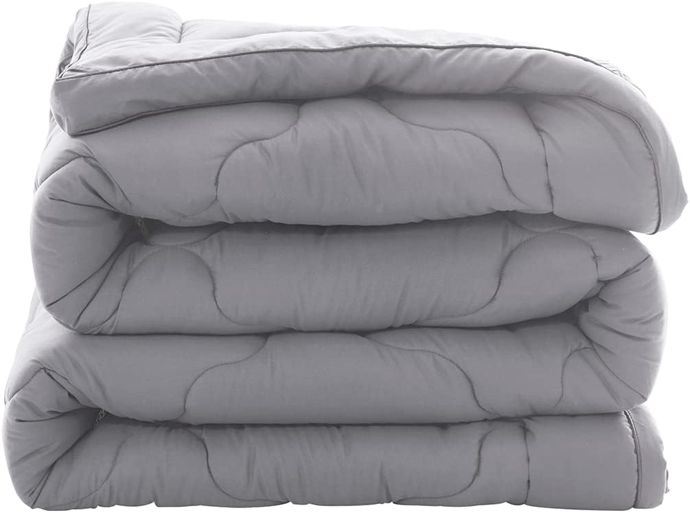 NexHome Lightweight Comforter Queen Size, Soft Down Alternative Solid Comforter, Thin Microfiber Reversible Cloud Pattern Bedding Comforter for All Season (Queen, Light Grey) : Home & Kitchen