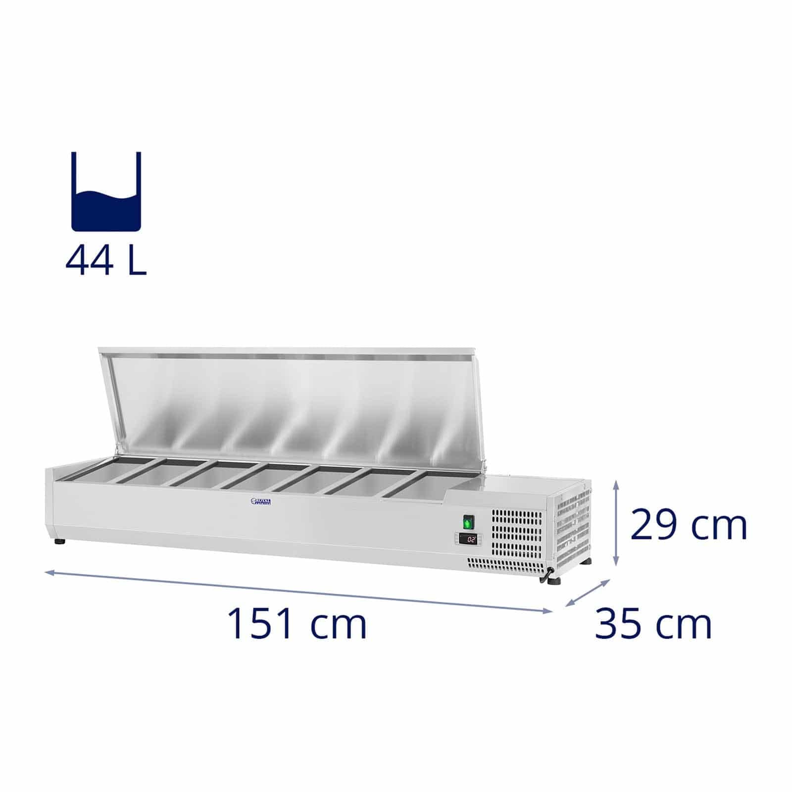 Royal Catering Vitrina refrigerada para contenedores GN 1/3 y 1/4