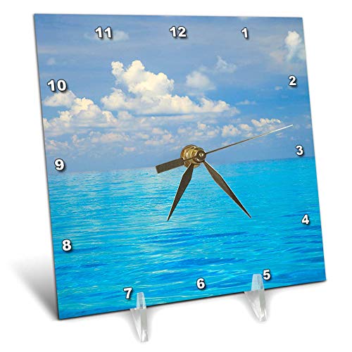 3dRose Close-up of Blue Tropical Water, Bahamas 6x6 Desk Clock