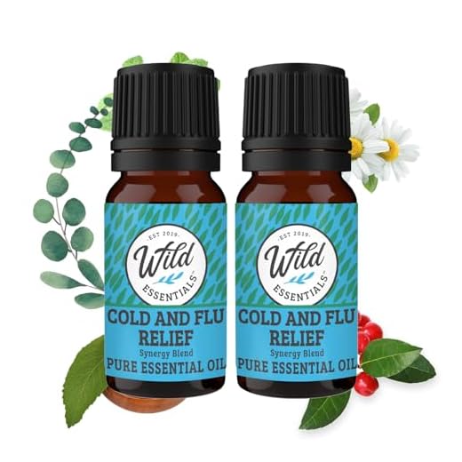 Wild Essentials "Cold and Flu Relief" 100% Pure Essential Oil Synergy Blend 2 Pack 10ml, Therapeutic Grade Formula for Congestion, Aches, Pain and Muscle Relief, migraines, Made in The USA