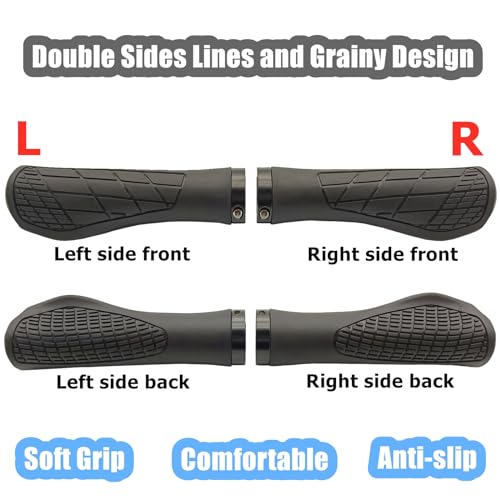 Bicycle Handlebar Grips Bike Grips with Soft Rubber, Anti-Slip Single Lock - Imagen 7 de 13