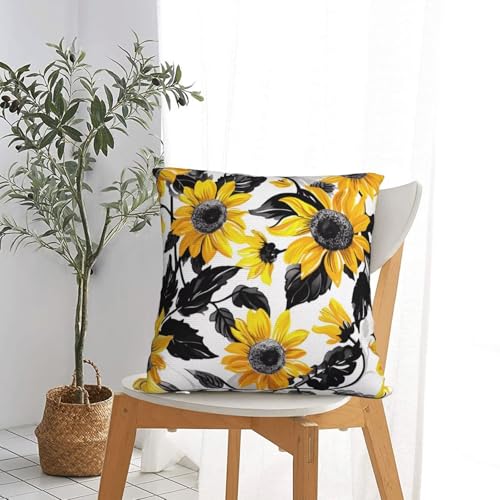 Housses de coussin 70x70 cm lot de 2 tournesol automne pour decoration canape et lit