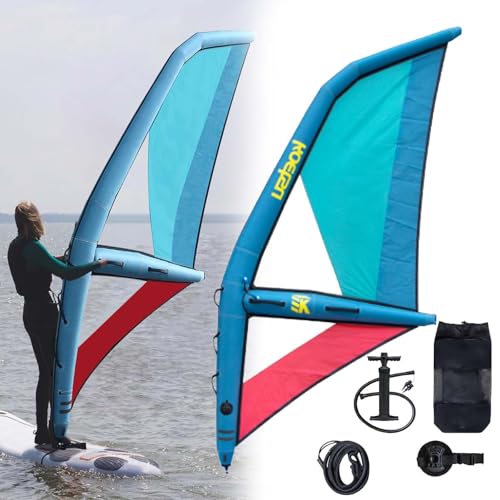 aromaoveite Vela Gonfiabile Portatile | Vela Girevole A 360° con Pompa di Gonfiaggio Rapido - Doppi Airbag E 7 Maniglie, PVC Oxford, Adatta per Surf, Stand Up Paddleboarding E Sport Acquatici