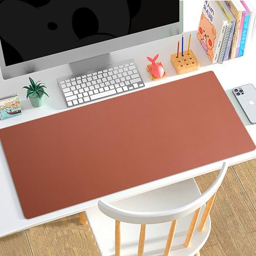 Sous-main en cuir marron 80x30 cm pour grand bureau professionnel