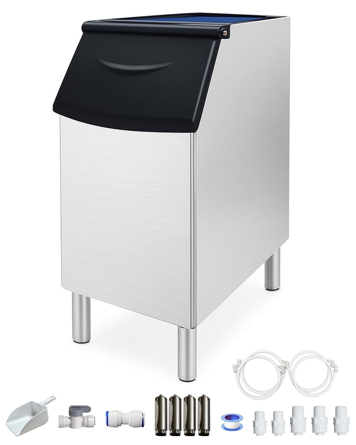 Photo 1 of **NEW** Commercial Ice Maker Storage Bin, 300lbs Capacity Ice-Bin, Stainless Steel Commercial Ice Storage Bin Filled with Foam Layer, Keep Frozen Over 12 Hours Suitable for Beverage Shops and Restaurant Hotel