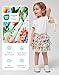 EASWEET Bamboo Viscose Kids Girls Skirt Fashion 3-Layer Tiered Ruffle Girls' Skorts, Sprightly Blossom, 6 Years