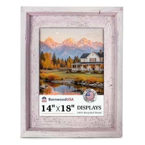 BARNWOODUSA Farmhouse Style Rustic Picture Frame, Bedroom, 14x18, Baby Pink