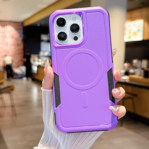 Coque iPhone 14 Pro Max double couche mate et étui violet de luxe