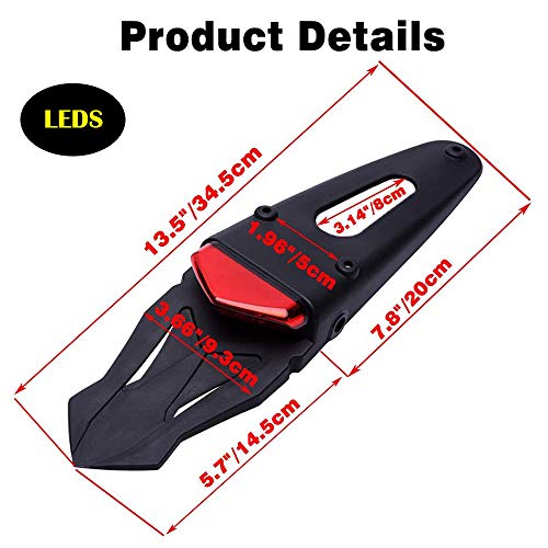 Image of Motorcycle Rear Fender Mount Red LED Tail Light Brake Lamp Turn Signals License Plate Lights for Custom Off-Road Motorcycle Dirt Bike