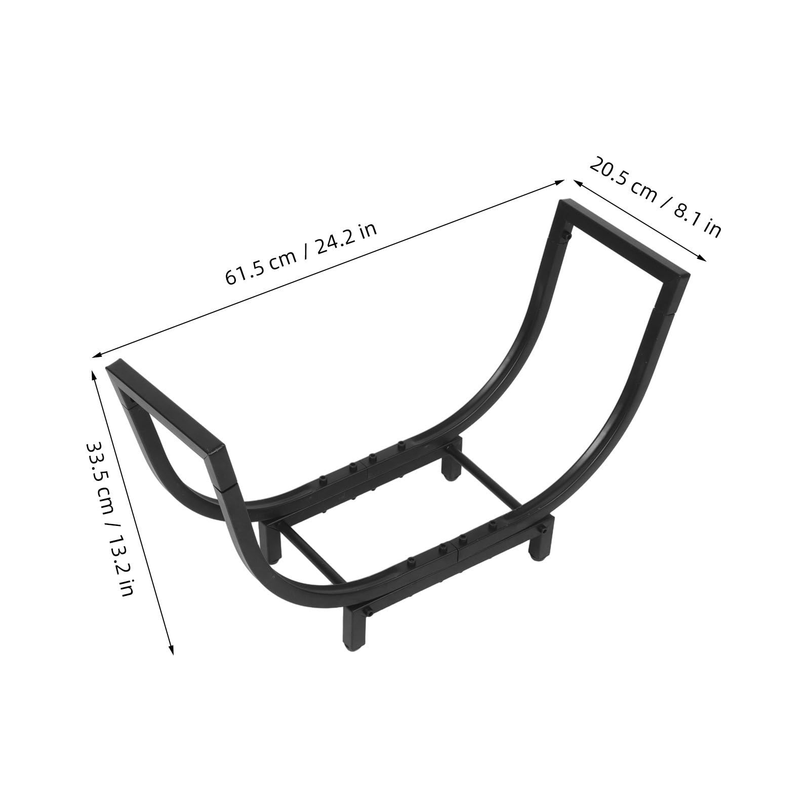 Yardwe Soporte para Madera de Acero Inoxidable Negro, Diseño Vertical