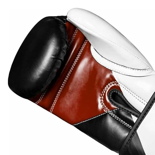 Luva de Boxe e Muay Thai Boxing Prime Title - Preto/Branco/Marrom - 12Oz