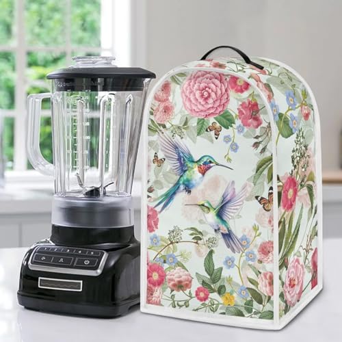 Eheartsgir Hummingbird Floral Blender Cover Kitchen Coffee Maker Juice Maker Cover Dust Proof and Fingerprint Protection Case with Top Handle Stand Mixer Kitchen Small Appliance Cover for Home Decor