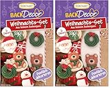 Günthart BackDecor Weihnachts Set mit 6 weihnachtliche essbare Zucker Figuren, Schneemann, Bär, Nikolaus, Geschenk und Kranz, 2er Pack (18 gr)