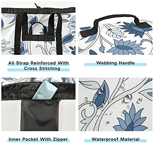 Indian Paisley Laundry Bag Backpack Dirty Clothes Bags Organizer With Extra Large Heavy Duty For College,Travel,Camp,Dorm Essentials #TOP1