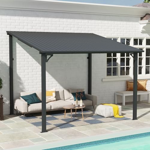 SUNSITT 8 * 10FT Outdoor Gazebo, Lean to Gazebo Pergola