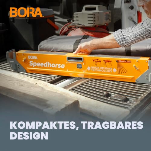 BORA Arbeitsböcke mit robustem Stahlrahmen, Arbeitsbock 2er set. Unterstellblock mit Metallbeine und 2x4 Halterung, Orange/Abendrot im Zickzackmuster (Sunset Chevron)