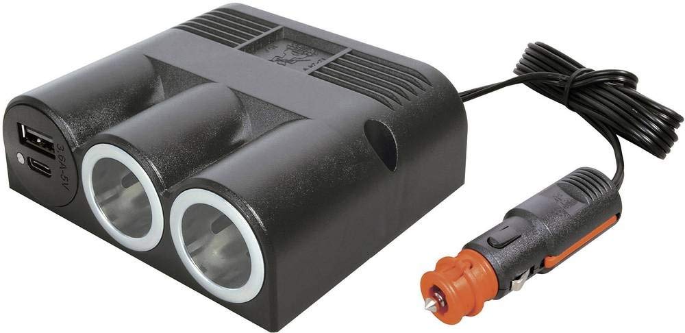 ProCar Presa tripla con presa Power USB-C®/A doppia 12 o 24 V/DC