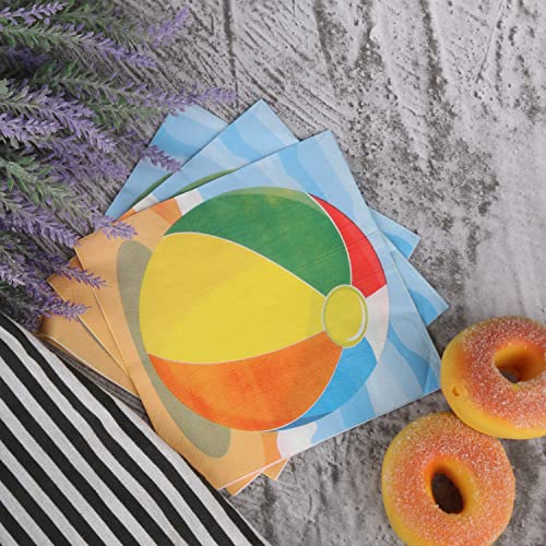 Pandecor Beach Ball Ball Themed Party Disposable Plates And Napkins Beach Party Supplies Set,Serve Up To 20 Guests,Cake Dessert Plates And Napkins For Kid's Pool Birthday Party (Beach Ball) #TOP5