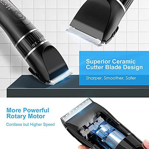 Professionele tondeuse, langhaartrimmer, voor heren, elektrische keramische messen, haarclip, baardtrimmer, snoerloos, kapper met smart lcd-display, 8 geleidingskammen, schaar, mantel - Image 5