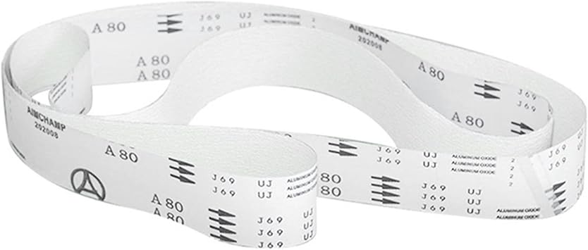 3pcs 2100 * 50mm Sanding Belts Set 80# 100# 120# 83"x 2" Calcined Corundum White Abrasive Belts for Metal Polishing