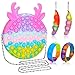 Skisneostype Push Bubble Poppet Fidget Toys Set, Popet Antistress Plopper Spielzeug Poppit Tasche für Menschen mit ADHS oder Autismus, Macaron Geweih Schultertaschen mit 2 Armbands Keychains