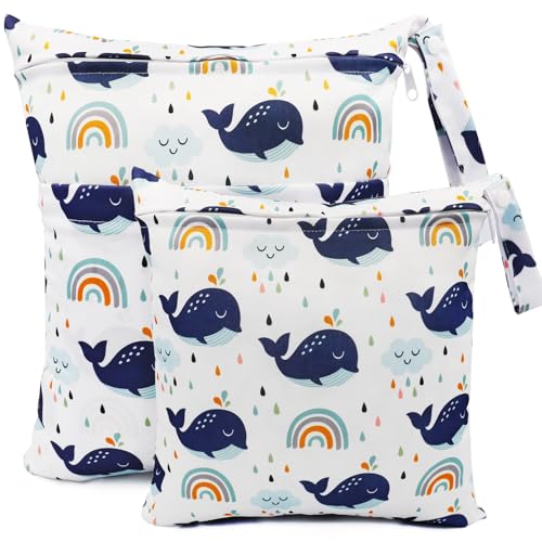 FenFang Nasstaschen Windeltasche, 2 Stück Wetbag Organiser Beutel Wickeltasche Stoffwindeln Taschen mit Wiederverwendbarem Stoff