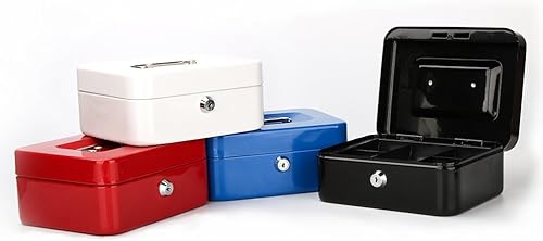 Vista 107 de Decaller - Caja de efectivo metálica con bandeja de dinero, con cerradura de llave para seguridad, rosa, mediana, 23,8 x 19,8 x 8,89 cm Rosa/Rebel