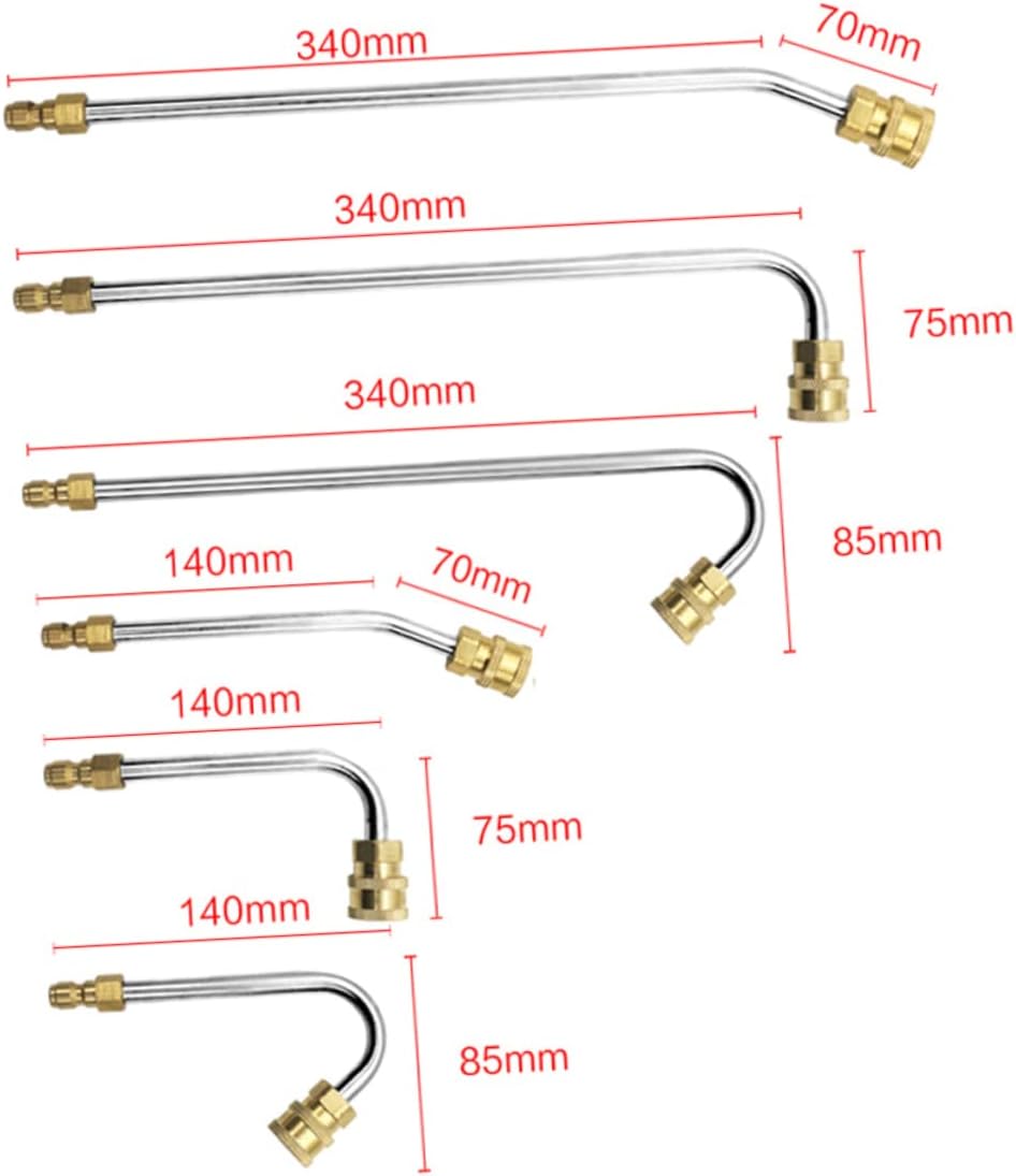 Kisangel Degrees Curving High Pressure Spray Lance Extension Bar Quick Connect Power Washer Wand for Home Car Cleaning Agricultural Irrigation